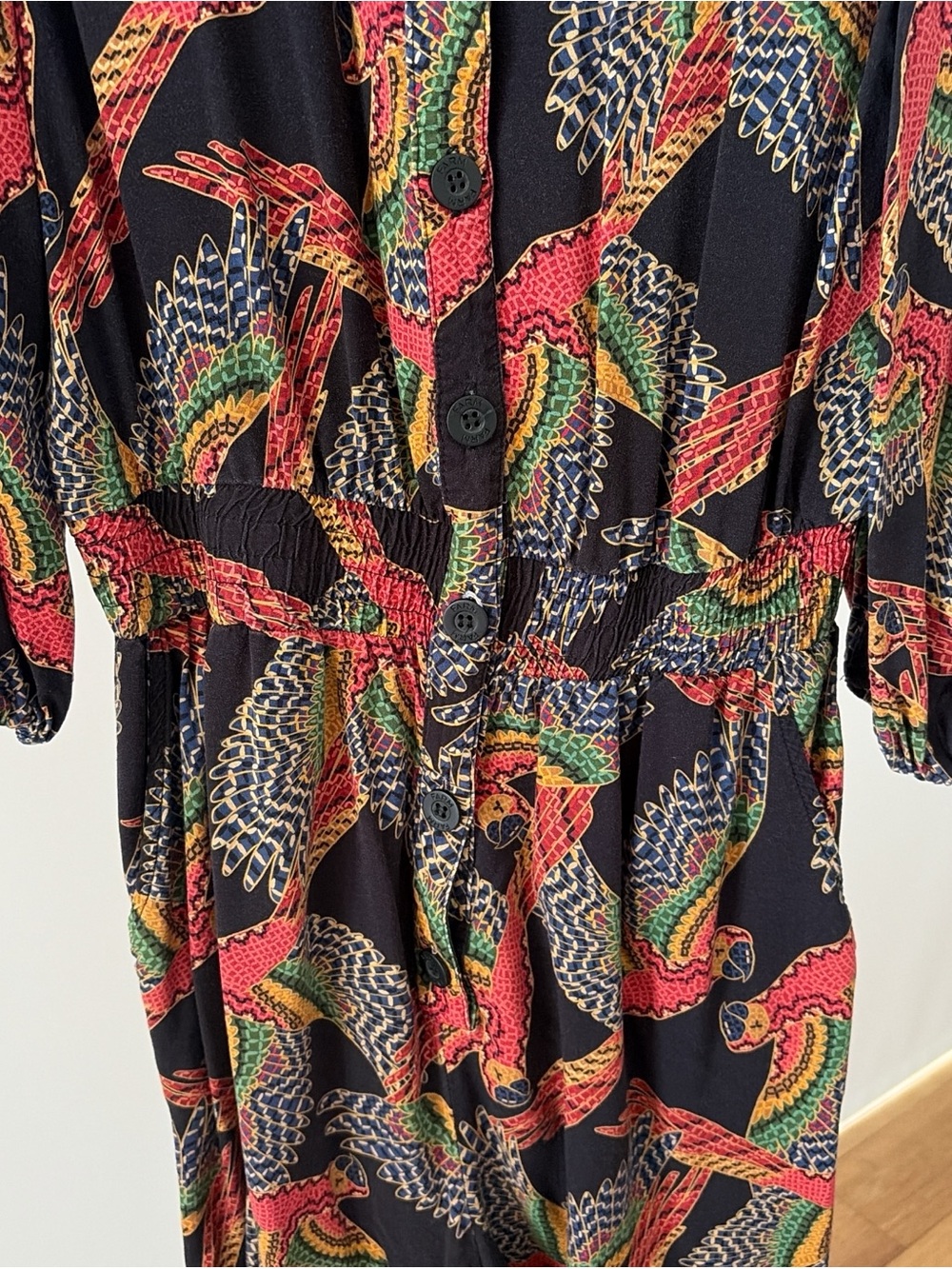Farm Rio Black Jumpsuit with Multicolor Print - Picture 5 of 6